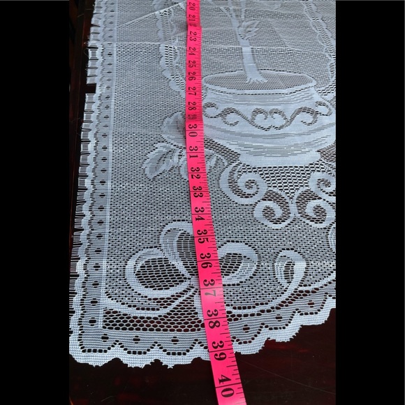 White Lace Look Half Window Curtains - Picture 9 of 9